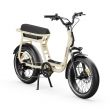 Nouveau vélo électrique cargo Elwing Yuvi 2 biplace Beige ( fourche Hydraulique).