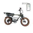 Vélo vae cargo bi place Unikride Faststreet vert cadre fermé.