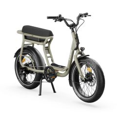 Nouveau vélo électrique cargo Elwing Yuvy 2 biplace Vert, (fourche rigide).