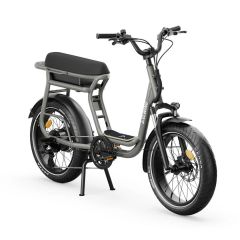Nouveau vélo électrique cargo Elwing Yuvi 2 biplace gris,( fourche hydraulique).