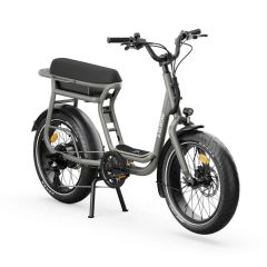 Nouveau vélo électrique cargo Elwing Yuvy 2 biplace Gris, (fourche rigide).