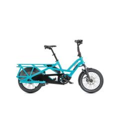 Vélo cargo Tern GSD S00 pliant bleu turquoise.